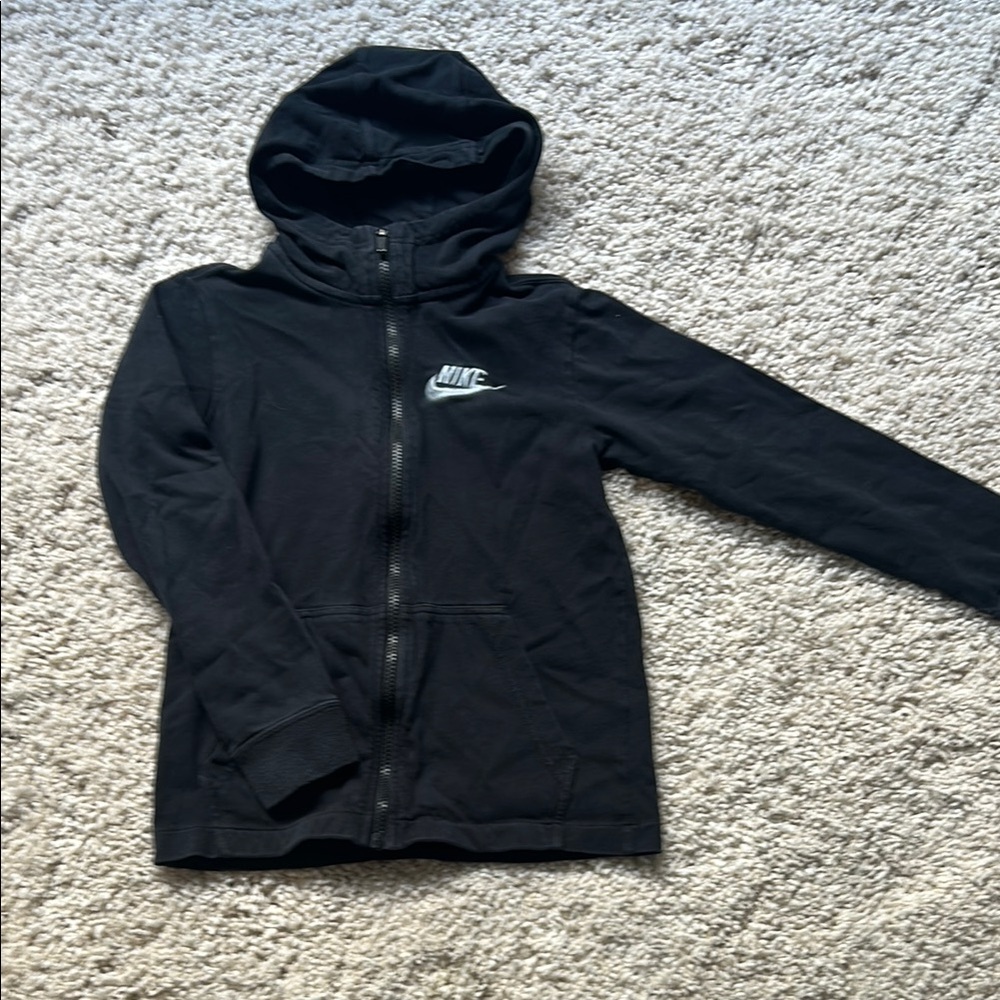 Nike Black Hoodie with Full-Length Zipper